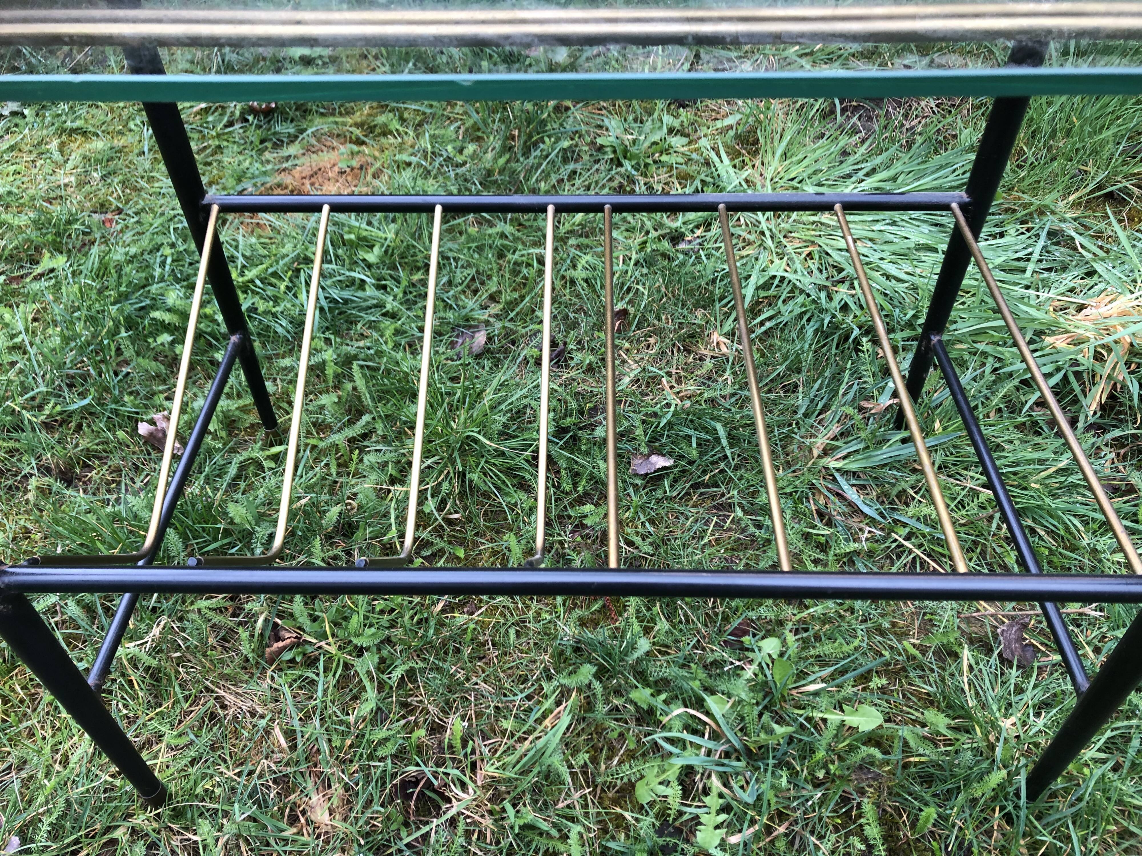 Coffee table double top glass and vintage metal