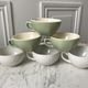 Set of 6 coffee cups Digoin letters and Villeroy & Boch green sage 50s-60s