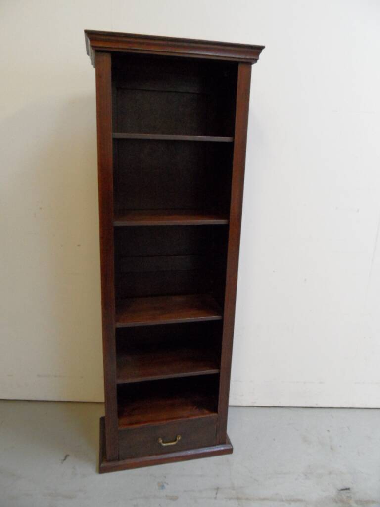 Antique oak open bookcase