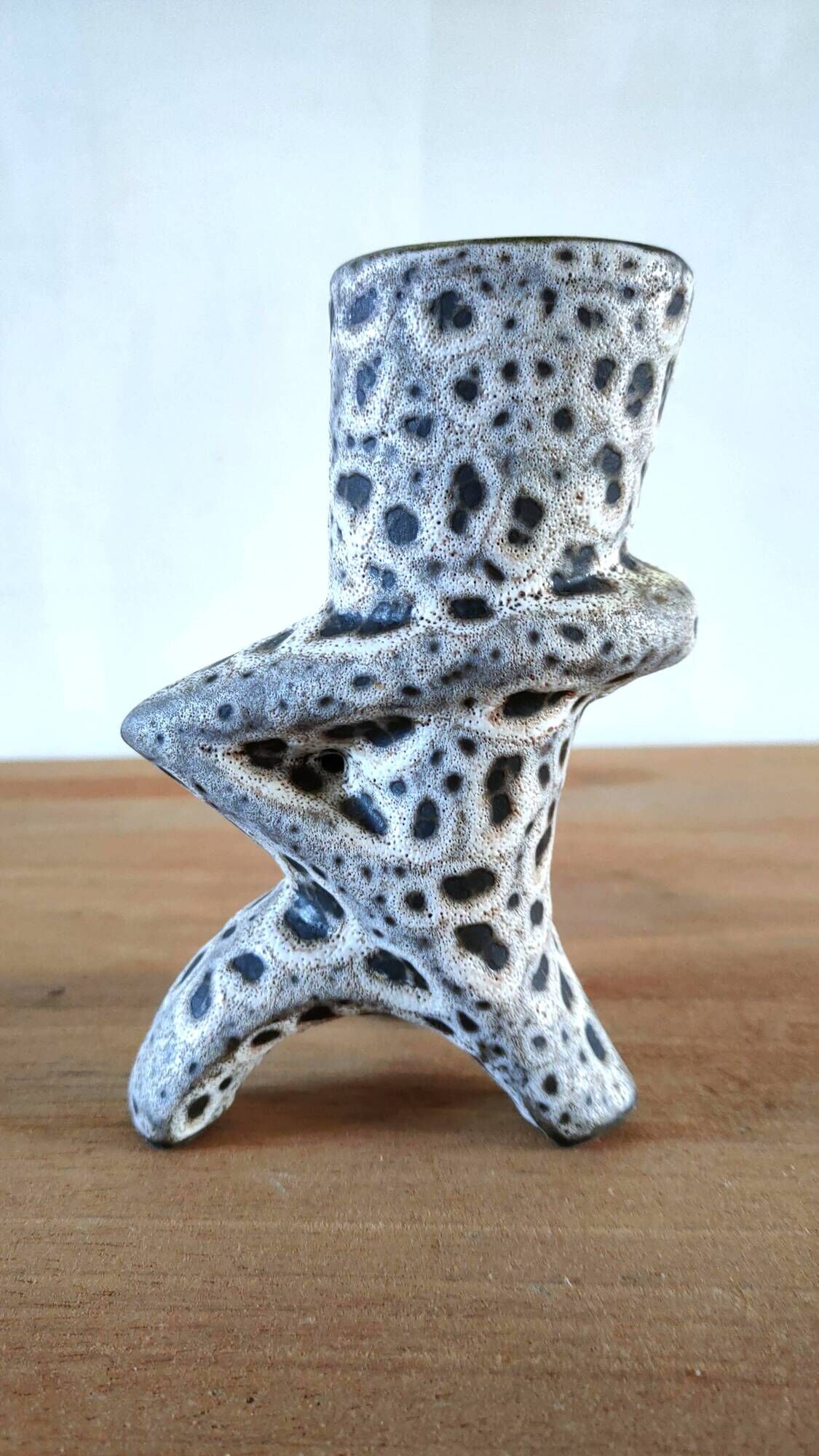 Free-form ceramic vase signed Bessone Vallauris 1960s