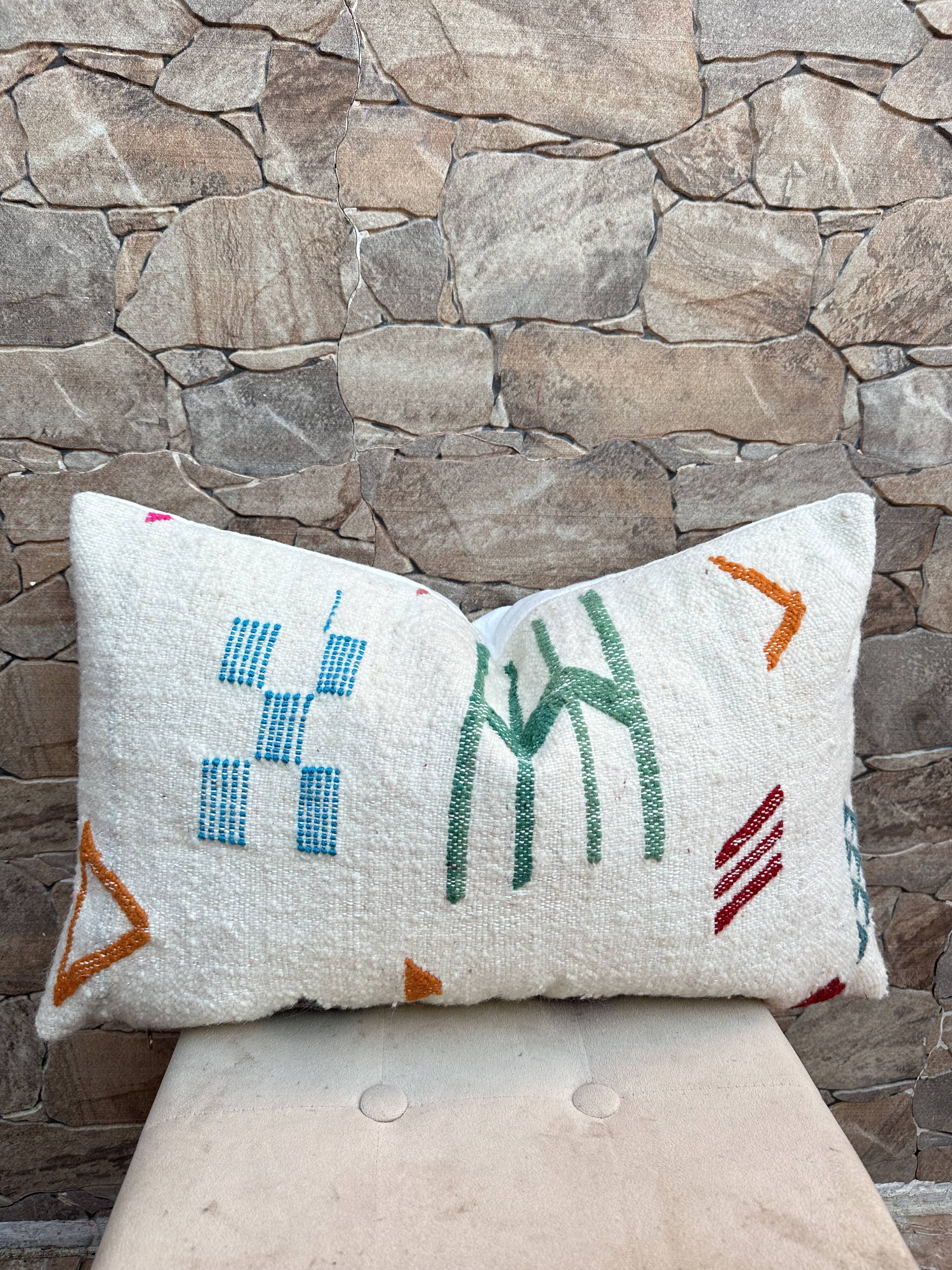 Moroccan pillowcase, Berber cushion cover, woven pillowcase