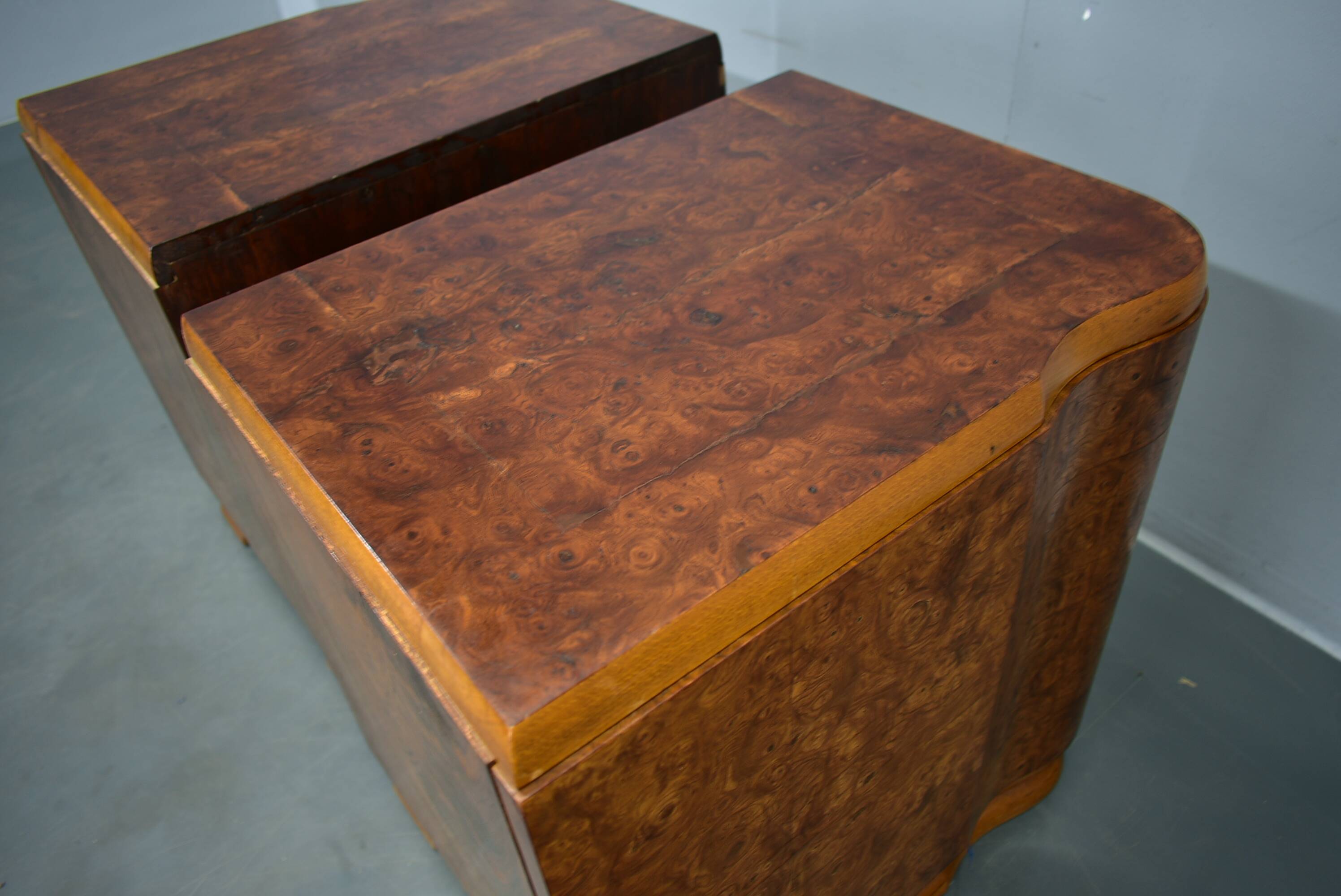 1939s pair of art deco bedside tables, Czechoslovakia