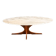 Oval coffee table in Carrara marble and rosewood, Hugues Poignant 1960