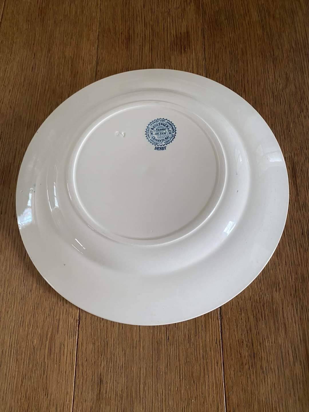 Antique Terre de Fer Boulenger Choisy le Roi earthenware dish, Derby model, numbered 2 in the hollow.