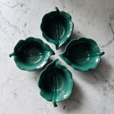 Service of 5 green leaf verrines