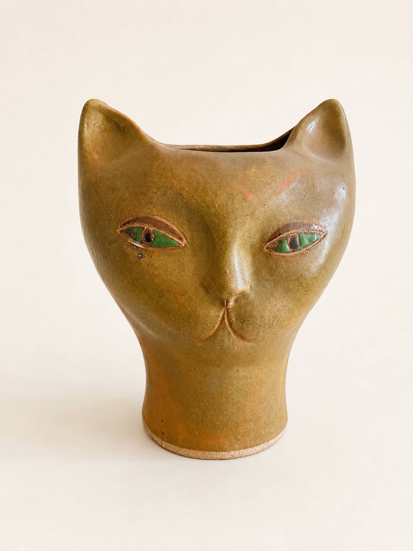 Vase sculpture cat in stoneware Johanna Grothendieck