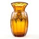 Art déco vase, honey crystal, galvanic coating, Poland, 1930s