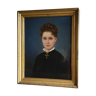 Portrait of a young girl on canvas late XIX century, signed and dated