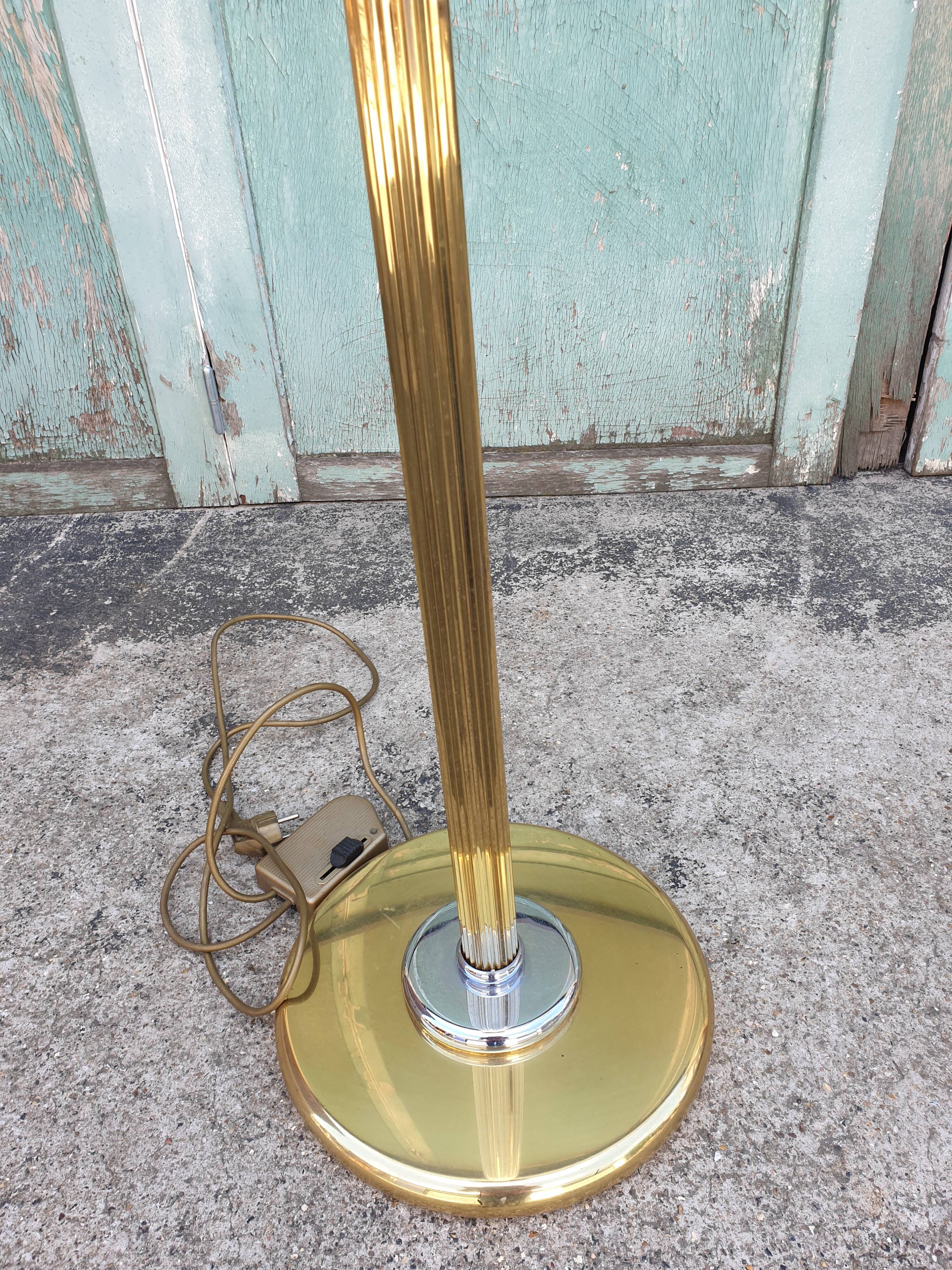 Floor lamp Relco Milano Italy 70s brass and chrome