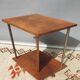 Table d'appoint moderniste Art Déco Noyer et acier chromé