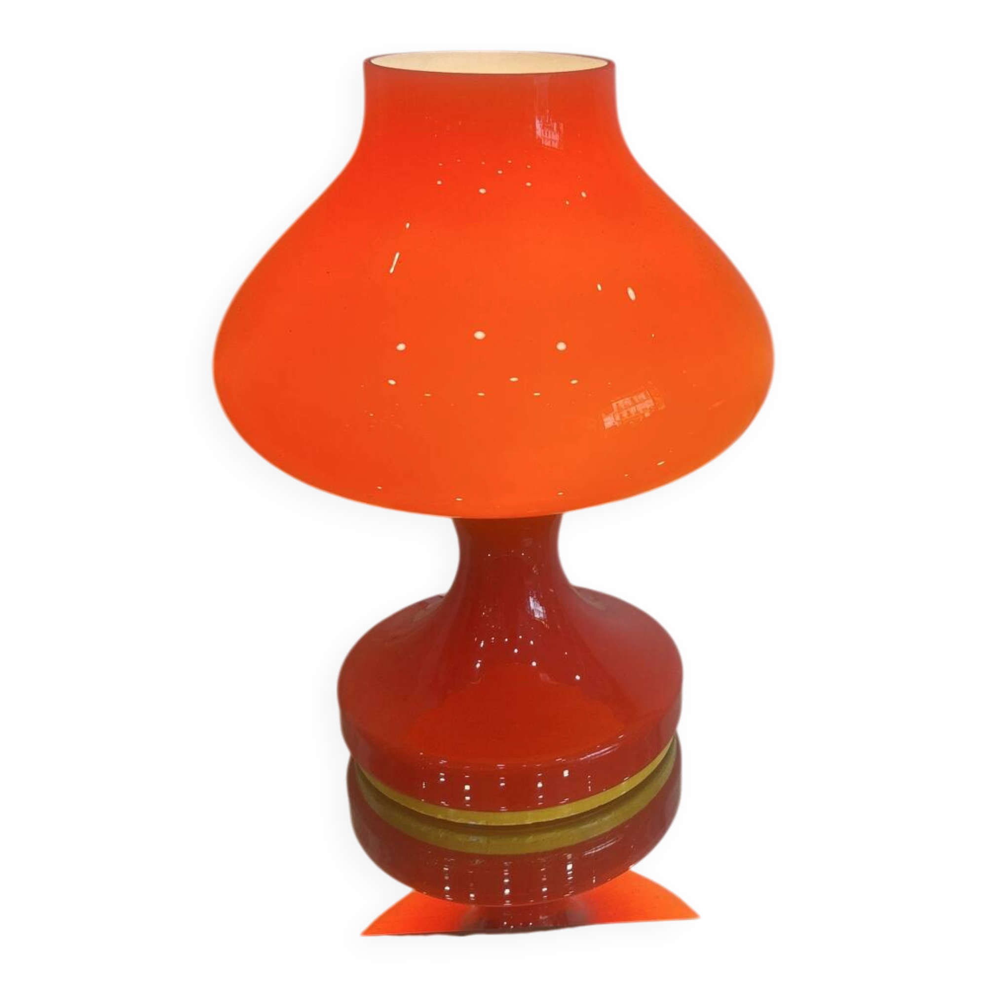 Vintage opaline orange bedside lamp štěpán tabera