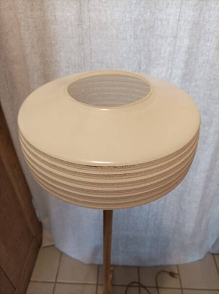 Globe brass bronze floor lamp with frosted edging