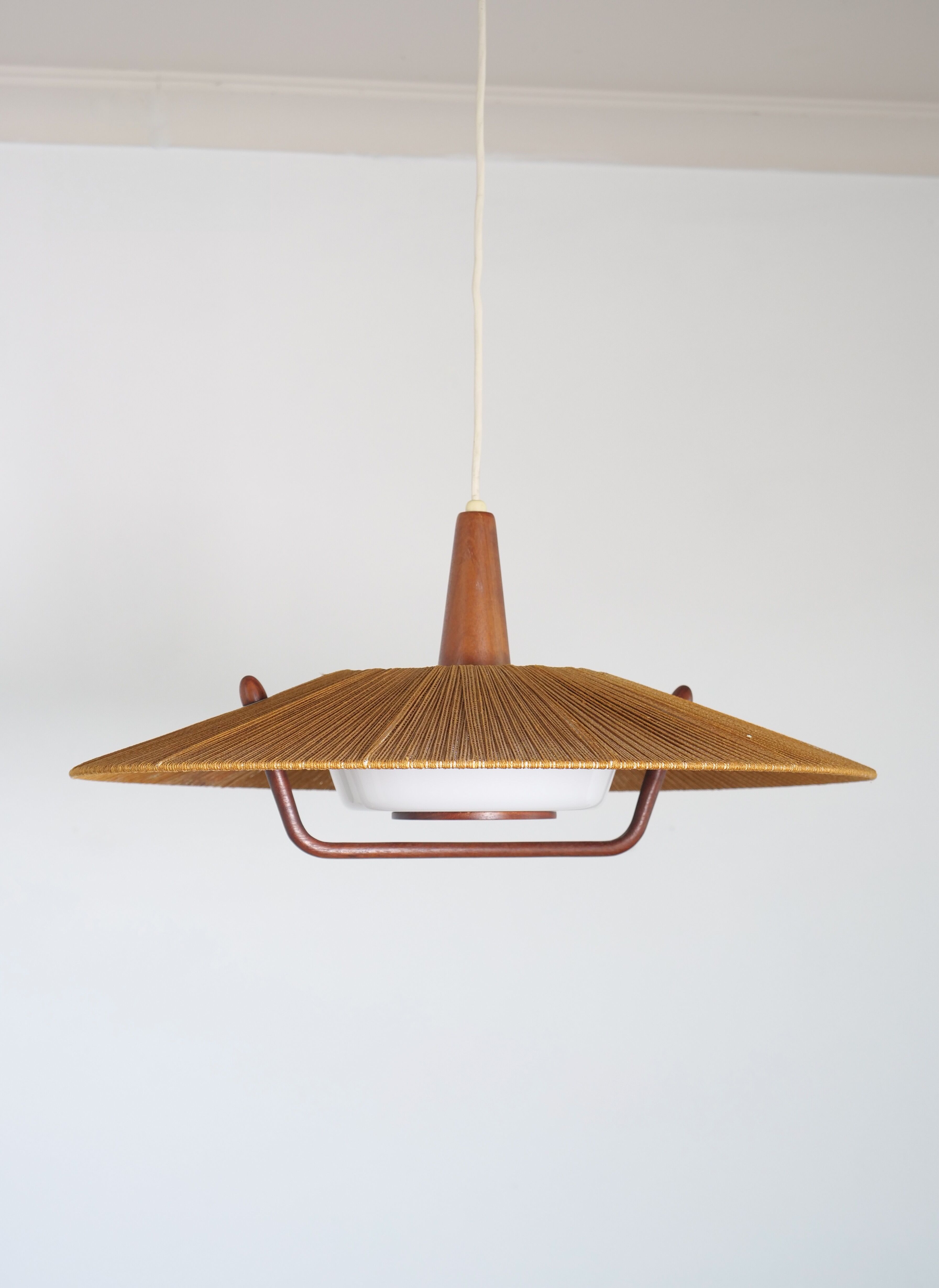 Rope and teak teak hanging lamp teuchde leuchten