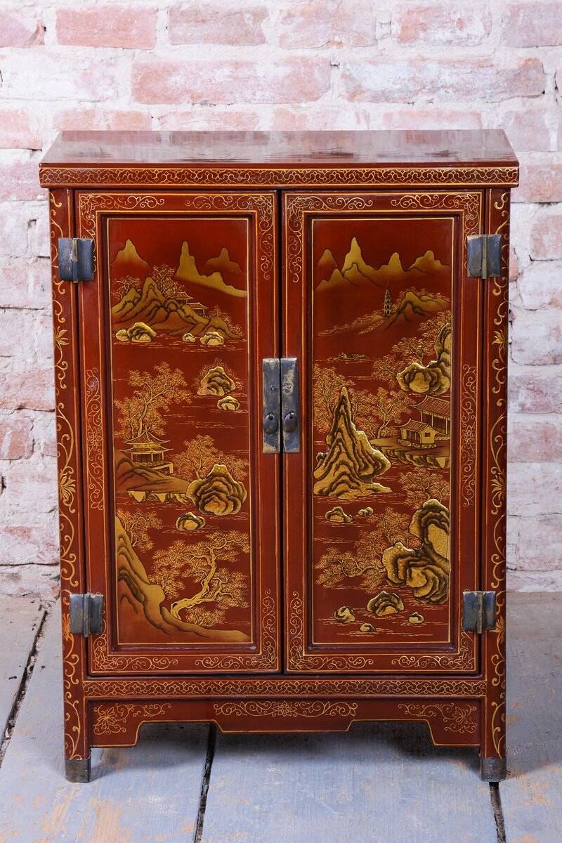 Small Asian-Style Cabinet in Wood, 1850s