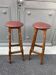 Pair of bar stools curved wood 1960