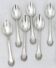 Ravinet d'Enfert 6 silver-plated moka spoons Minerva, Art Deco fluting