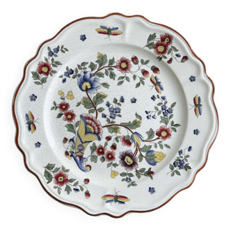Plate - presentation dish with floral motifs, Rouen.
