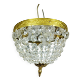 3-light bronze and crystal ceiling light