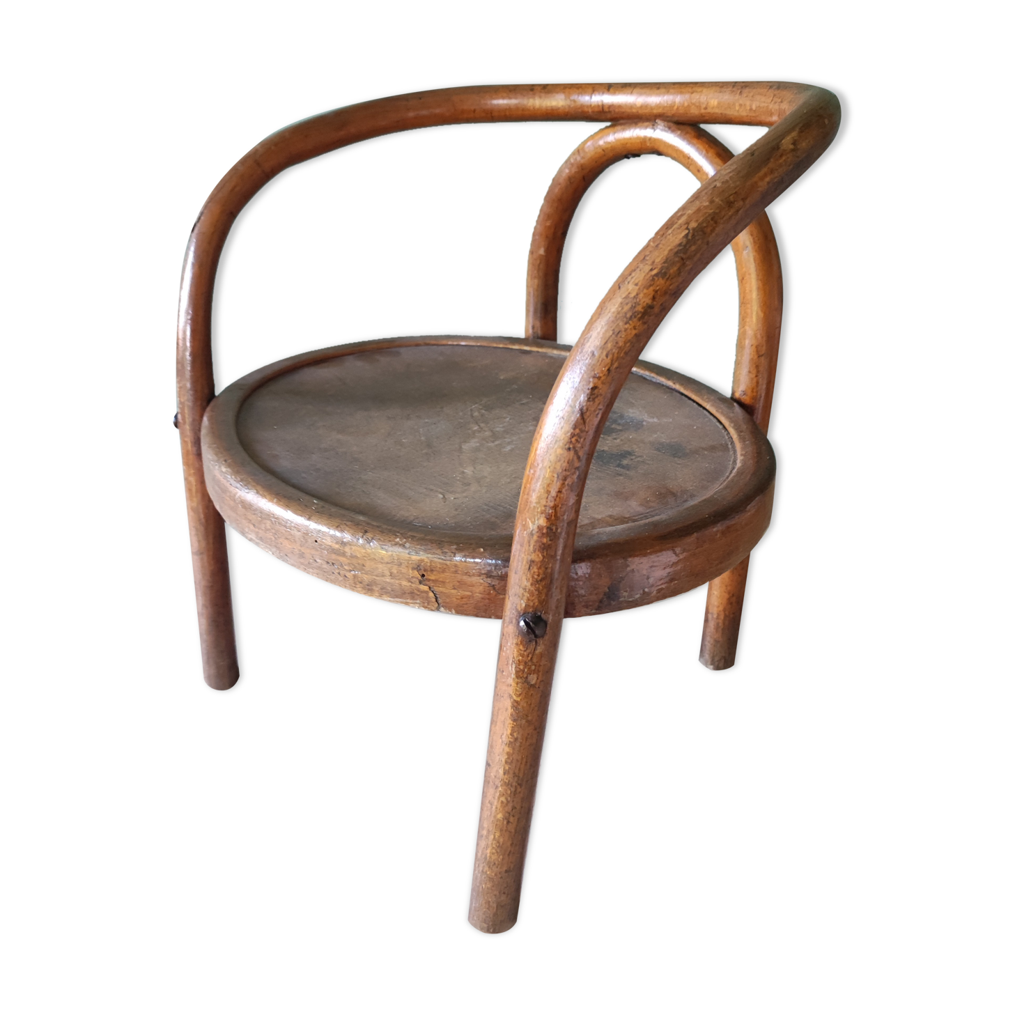 Armchair child curved wood art deco style