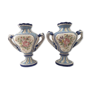 Paire de vases en céramique faïence