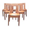 Set de 6 chaises vintage en pin massif.