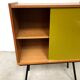 Vitrine petit meuble bois blond vintage années 60