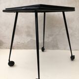 Black table on wheels from the 60s