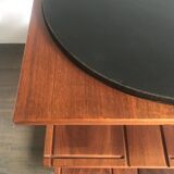 Gianfranco Frattini for Bernini italian wood leather swivel bookcase 1960s