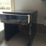 Lot de 2chevets en laque d'ambre bleu