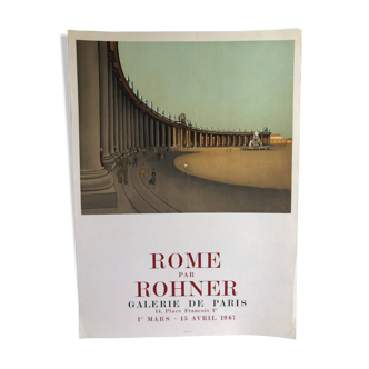 Affiche Rome par Rohner Galerie de Paris 1967