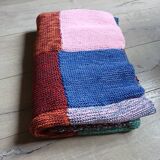 Plaid patchwork hand-knitted