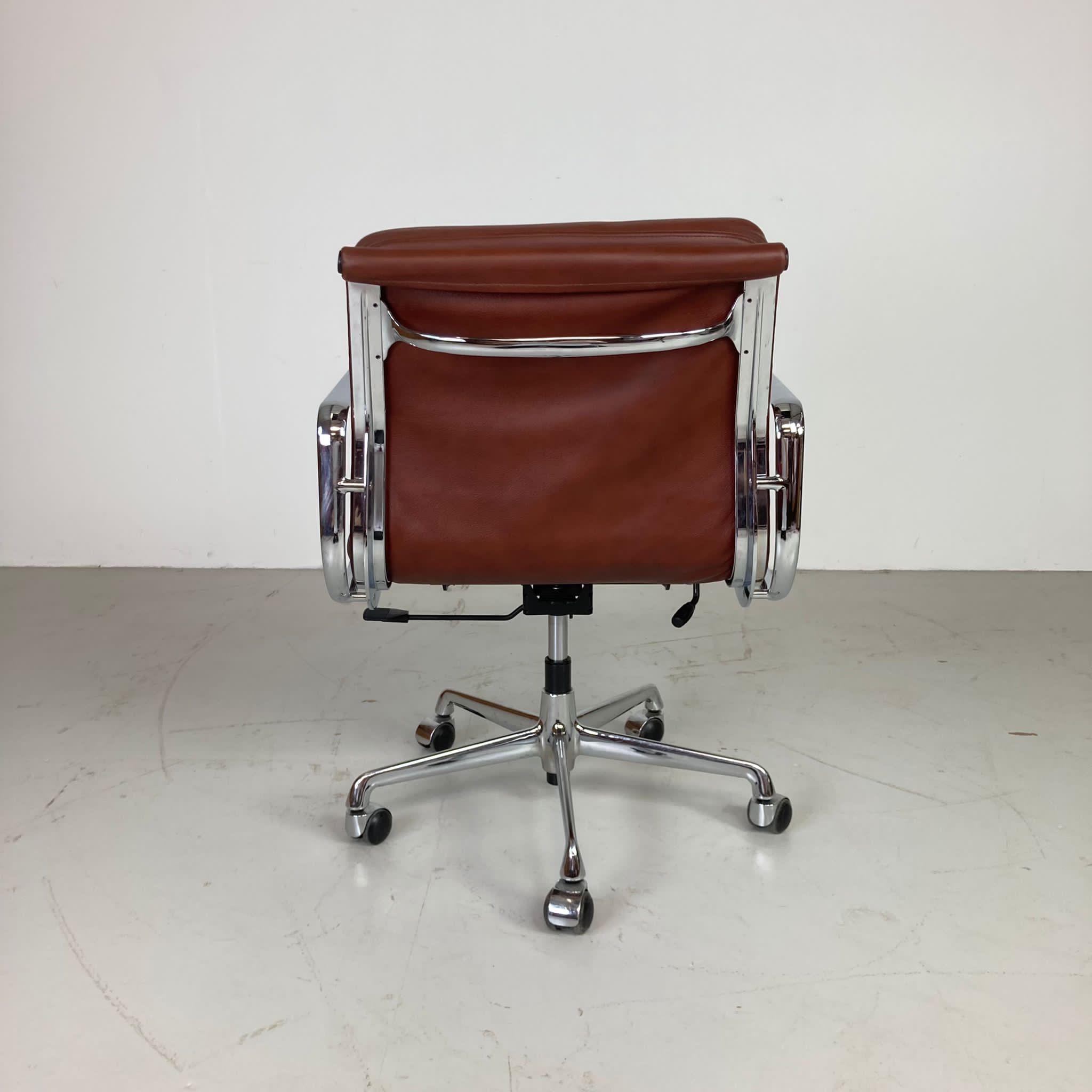 Eames ICF for Herman Miller brown leather Soft Pad Group chair