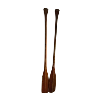 Pair of wooden oars, vintage