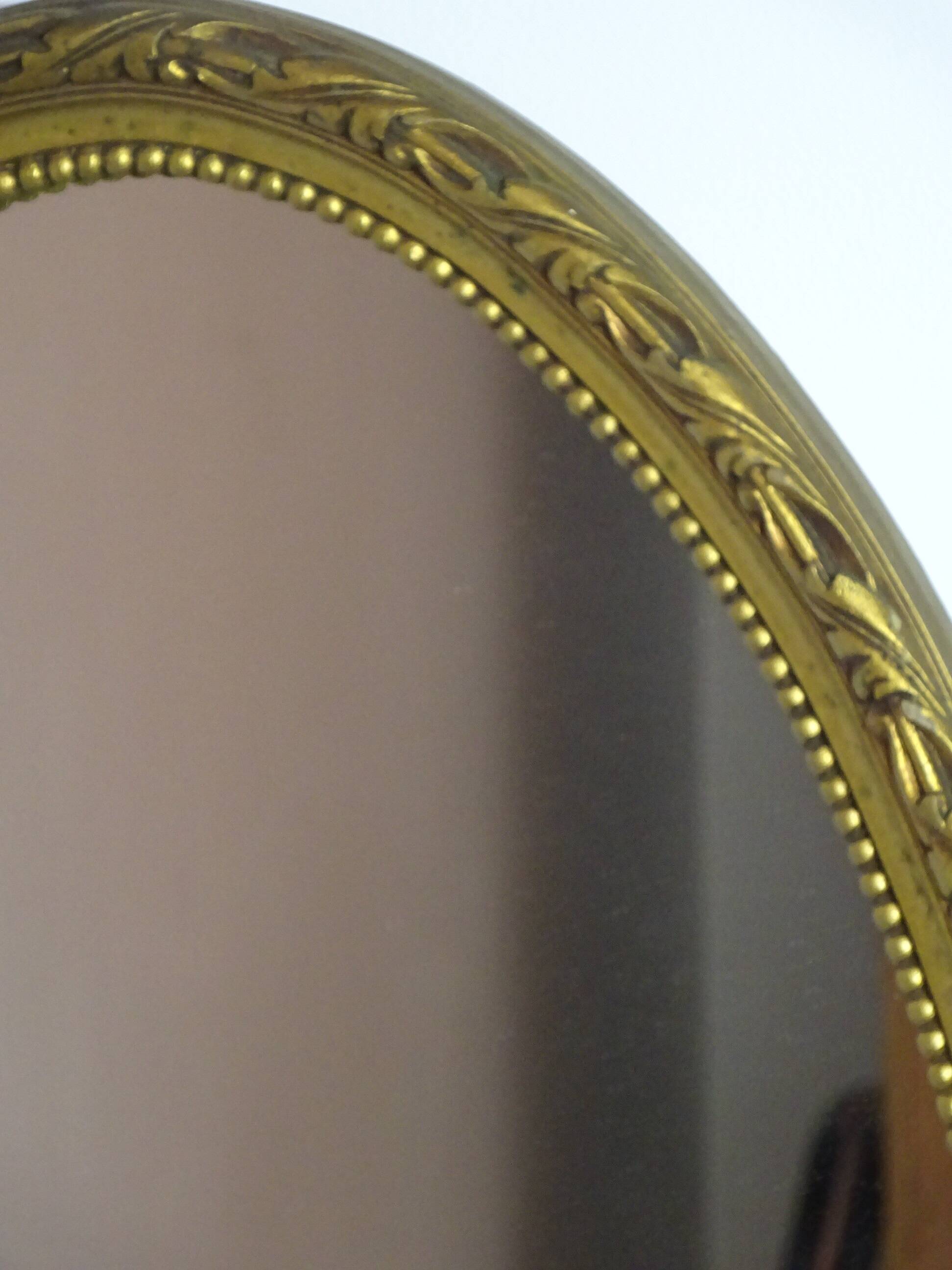 Louis XVI style golden medallion mirror, 63x41 cm