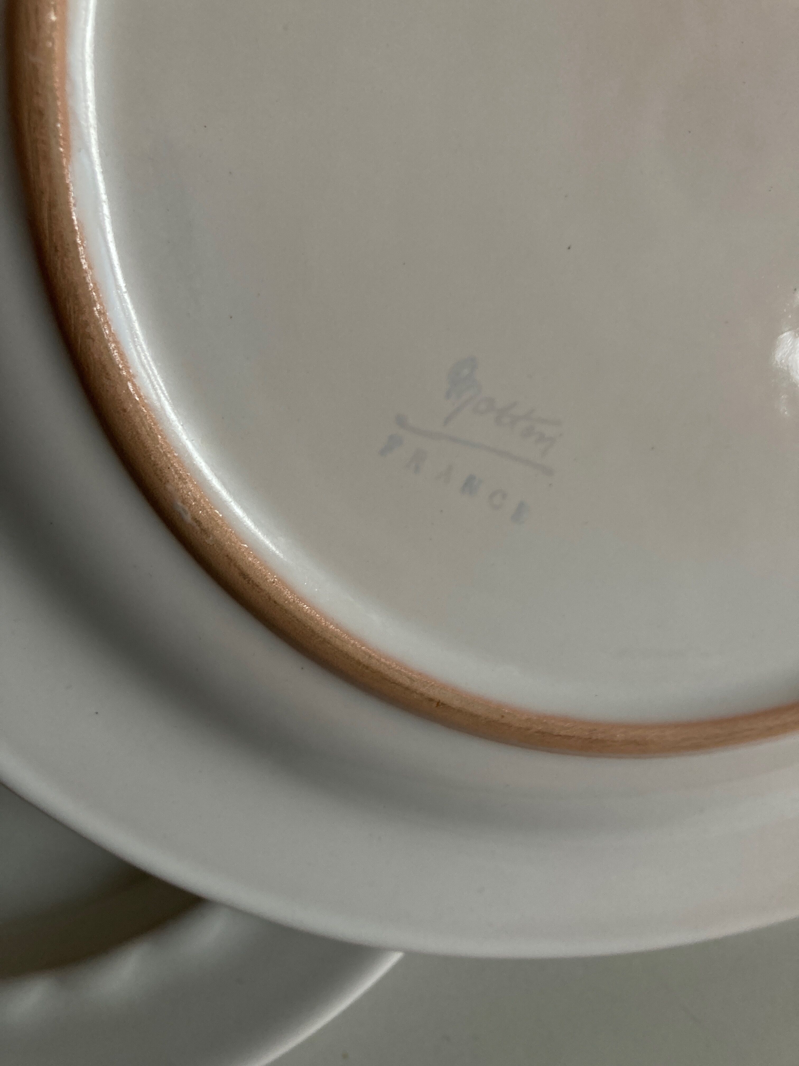 Set of 6 plates of glazed earth 1970 Pierre Motton for Gien