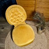 Upholstered gold velvet armchair-Napoleon III style