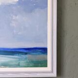 Contemporary "Summer Clouds" Abstract Seascape by British Artist Ian Mood, Framed Oil Painting