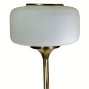 Patinated brass Art Deco low floor lamp, 132cm