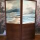 Vintage screen wood and oil painting