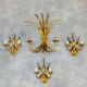 3 wall lamps ear of wheat golden foliage