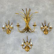 3 wall lamps ear of wheat golden foliage