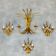 3 wall lamps ear of wheat golden foliage