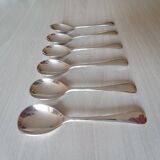 Set of 6 small silver metal spoons