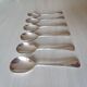 Set of 6 small silver metal spoons