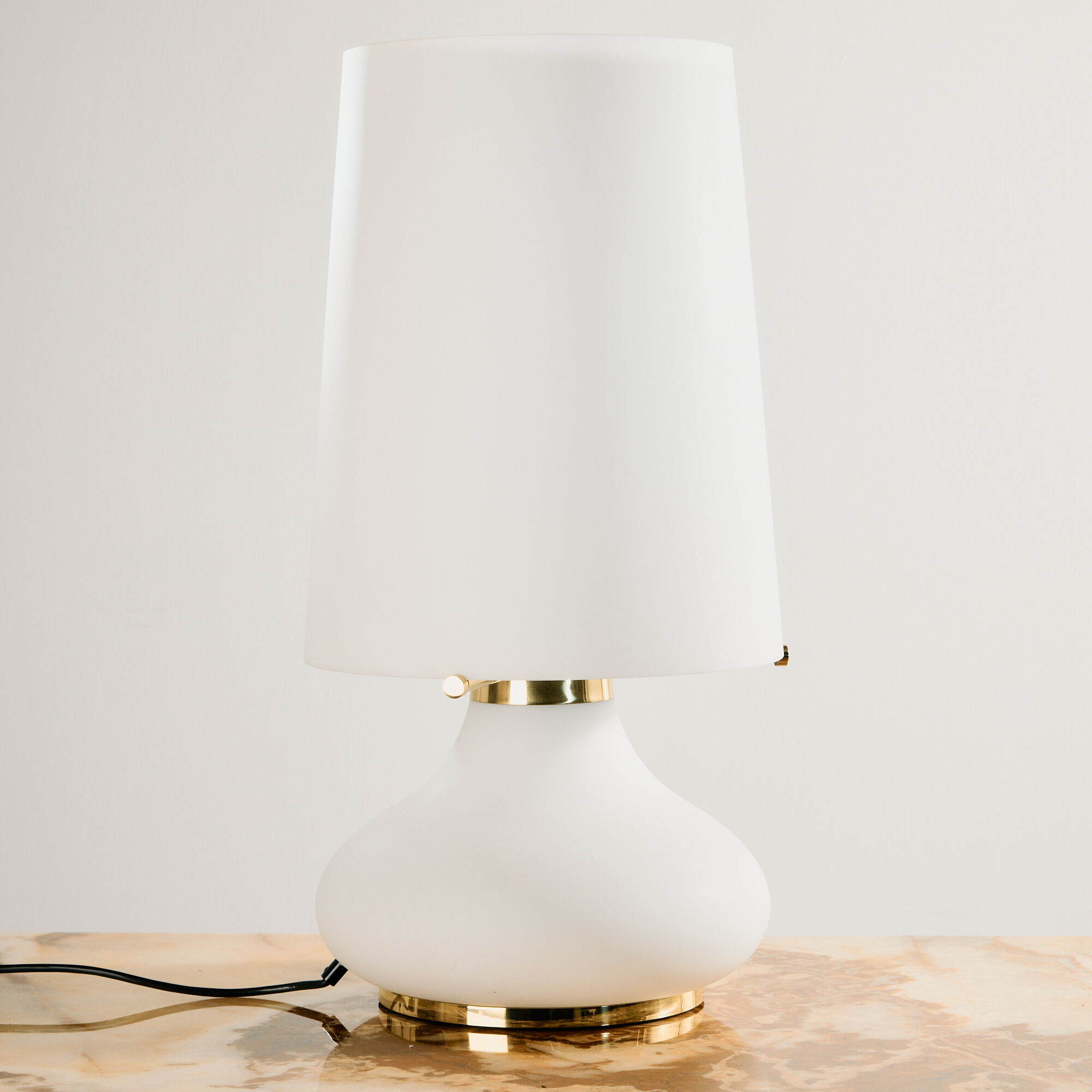 Table lamp in glass by Glashütte Limburg