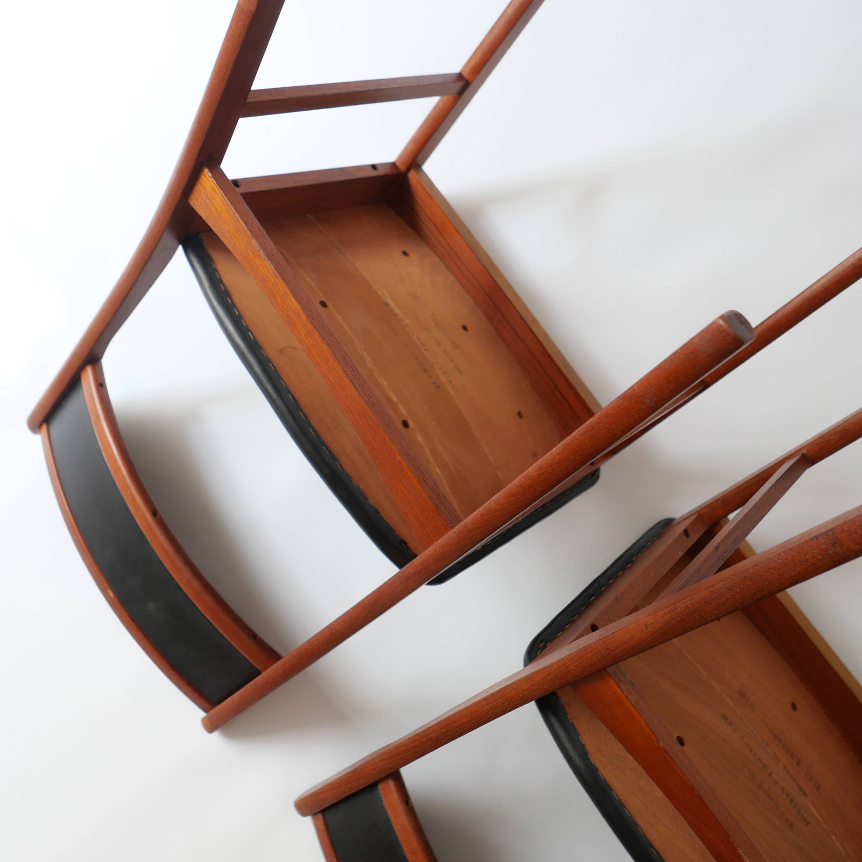 Pair of denmark chairs scandinavian design 1960s vintage 70s 1970s