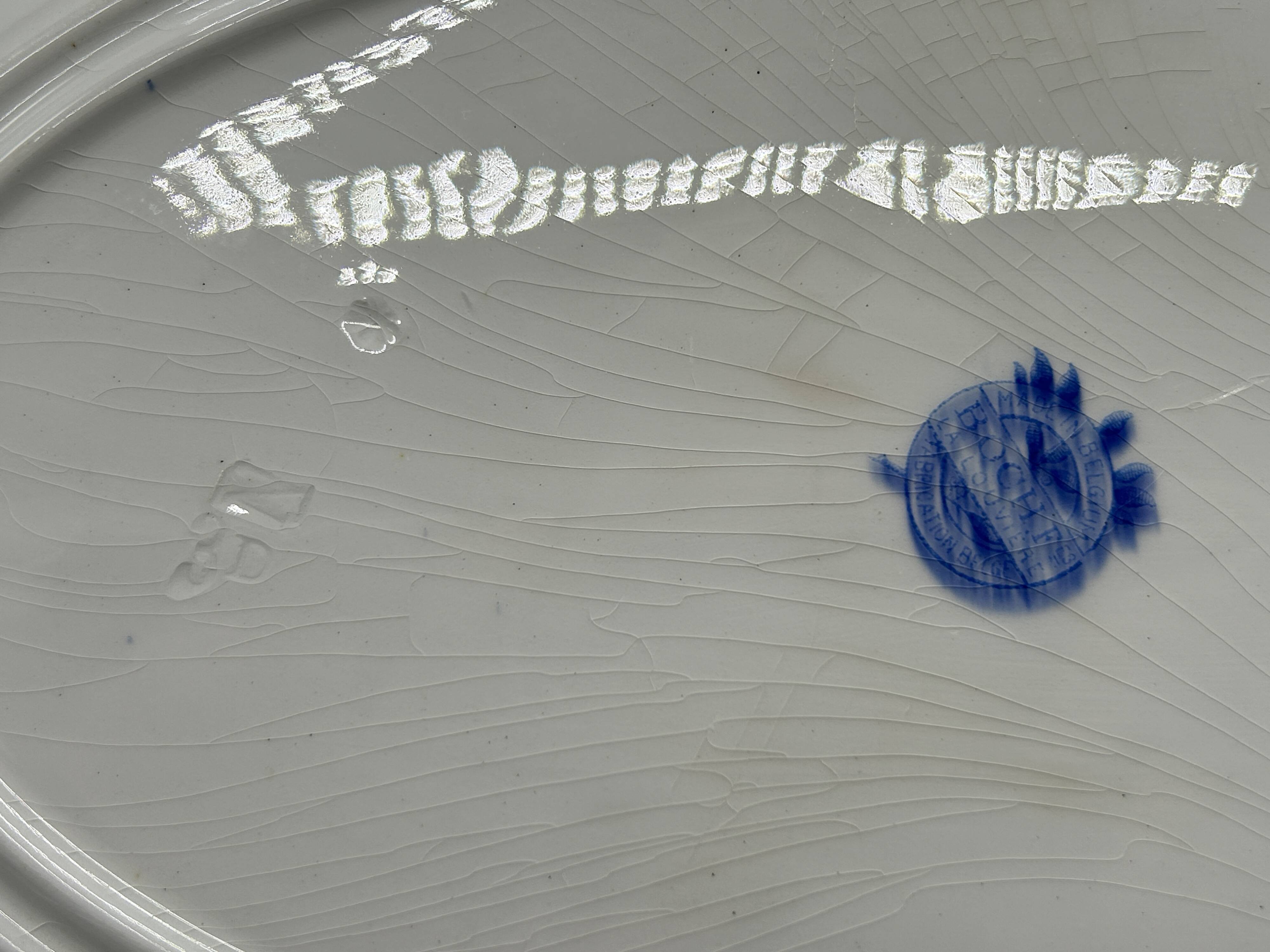 Oval dish art deco - boch freres - d1049