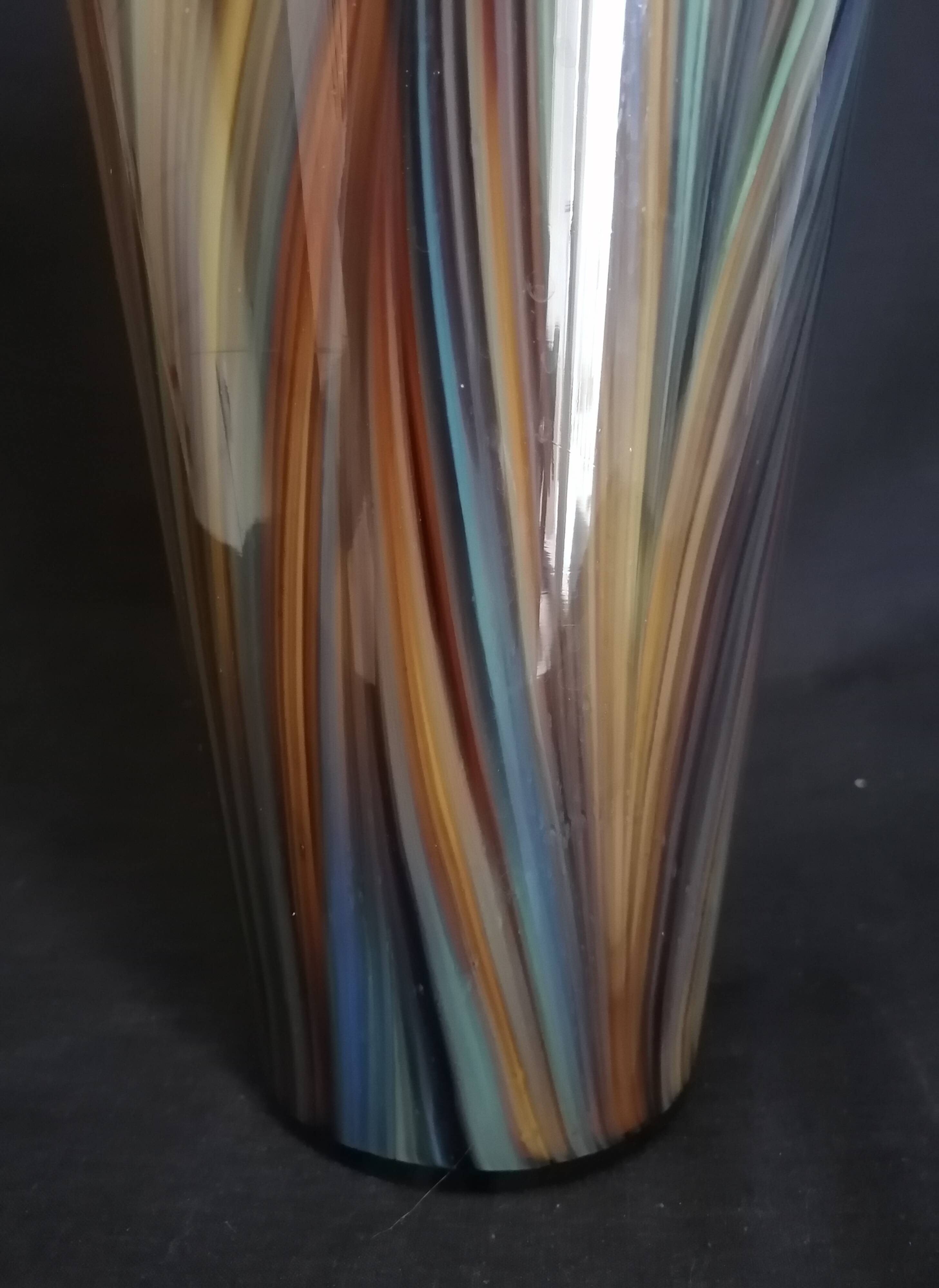 Grand vase balustre en verre de Murano, h - 30 cm.