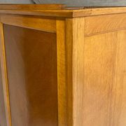 Vintage wardrobe with compass feet, sliding doors
