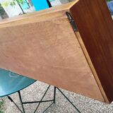 Vintage wooden display cabinet shelf unit – 195 cm